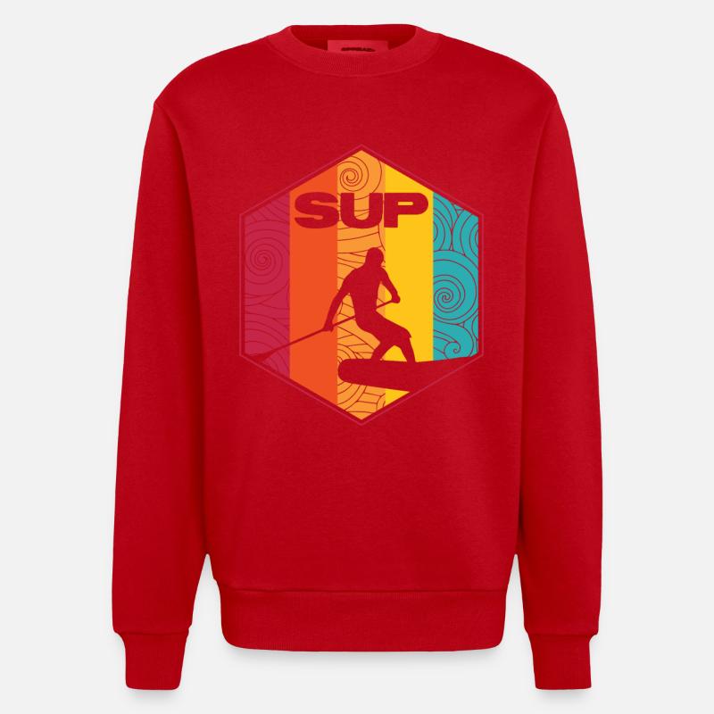 Conception de surf SUP - Sweat bio épais oversize fabriqué en UE - rouge