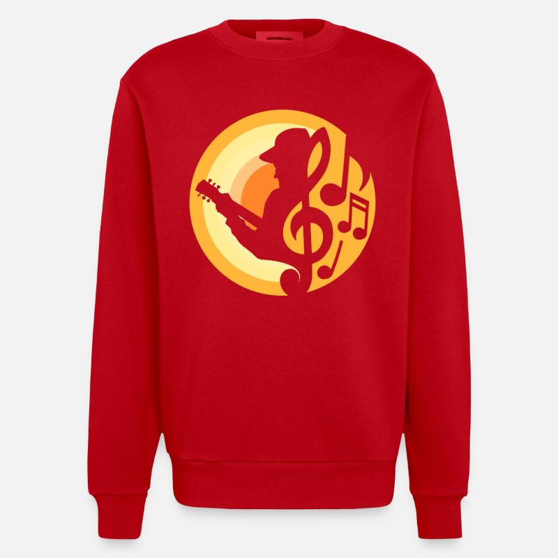 Guitariste - Sweat bio épais oversize fabriqué en UE - rouge