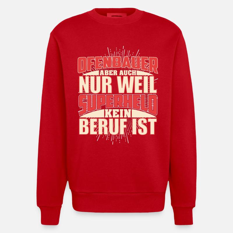 Ofenbauer Superheld - Heavyweight Oversized Organic Crew Neck Made in EU - Rot