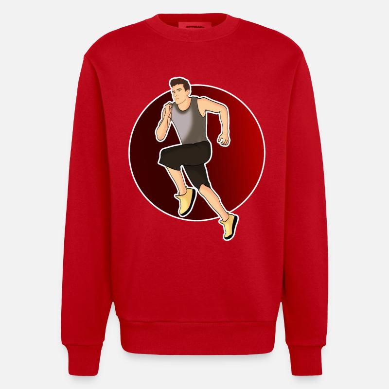 Course à pied - Coureurs - Sweat bio épais oversize fabriqué en UE - rouge