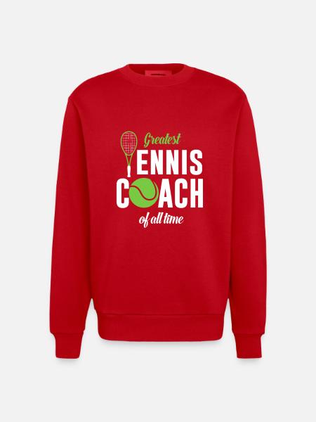 Largest tennis coach ever - Heavyweight Oversized Organic Crew Neck Made in EU - red