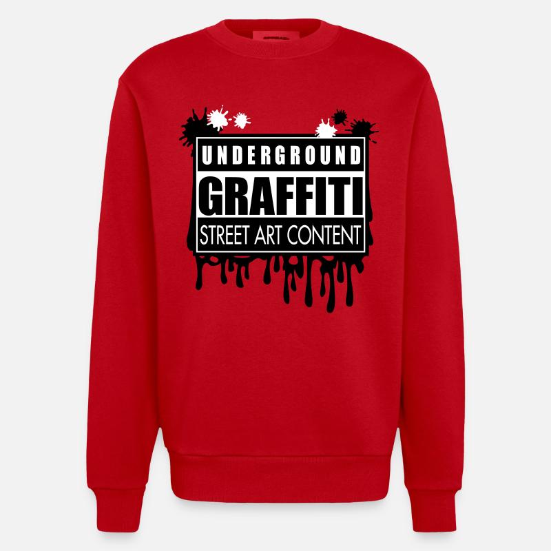 Underground graffitis flex - Sweat bio épais oversize fabriqué en UE - rouge