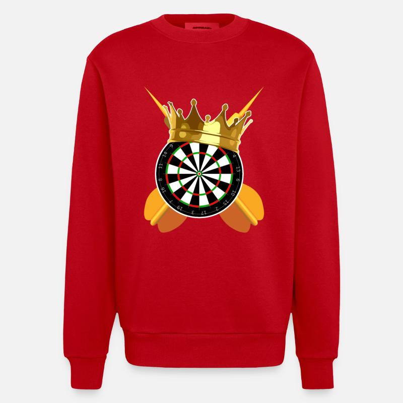 Dartking Dart Dartpfeil - Heavyweight Oversized Organic Crew Neck Made in EU - Rot