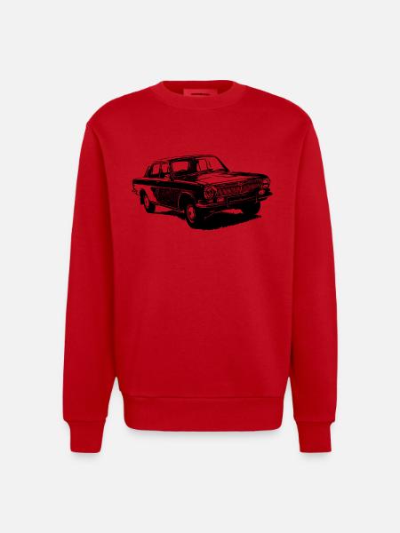 Volga GAZ 24 - Heavyweight Oversized Organic Crew Neck Made in EU - red