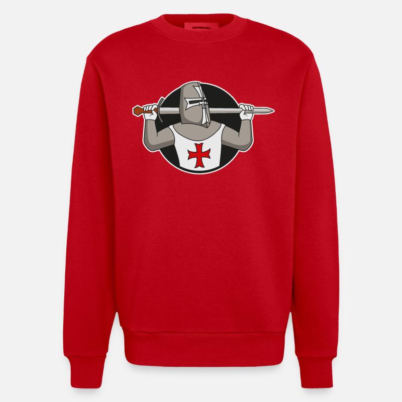 Kreuzritter | Ritter - Heavyweight Oversized Organic Crew Neck Made in EU - Rot