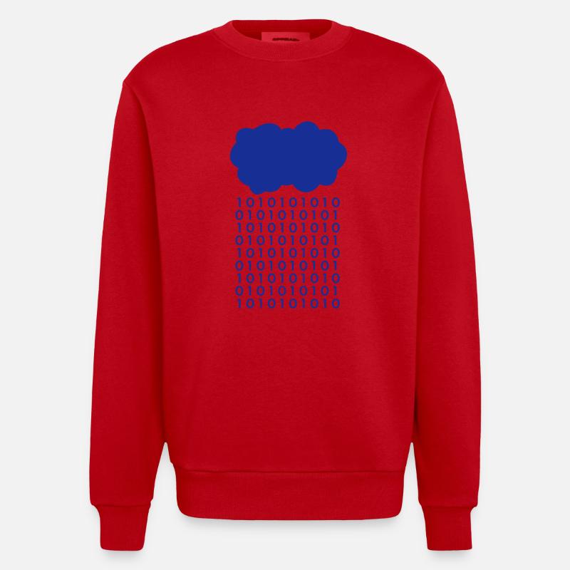 Bit cloud cloud informaticien - Sweat bio épais oversize fabriqué en UE - rouge