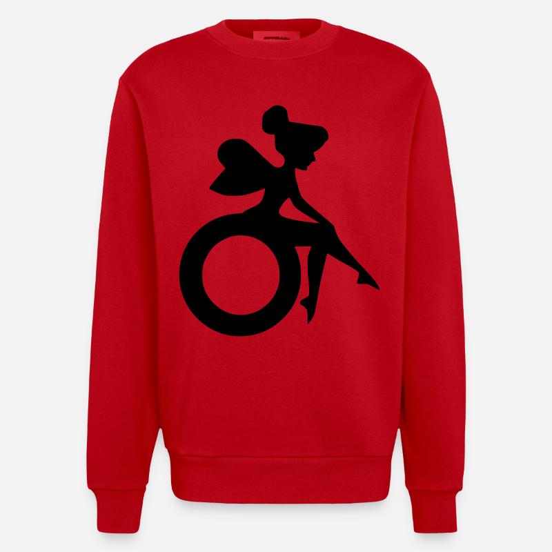 Image d’une fée en fauteuil roulant # - Sweat bio épais oversize fabriqué en UE - rouge