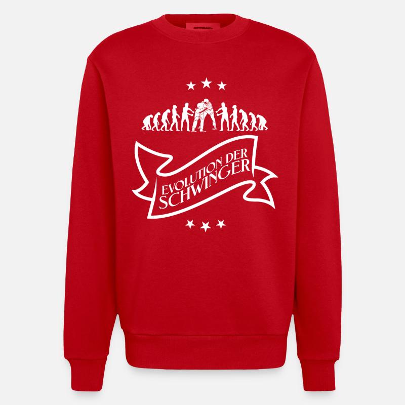 Schwinger Schwingen Evolution T-Shirt Design - Heavyweight Oversized Organic Crew Neck Made in EU - Rot