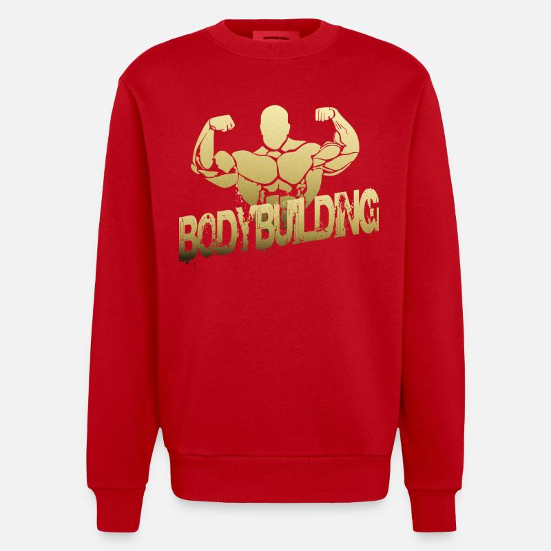Musculation - Sweat bio épais oversize fabriqué en UE - rouge