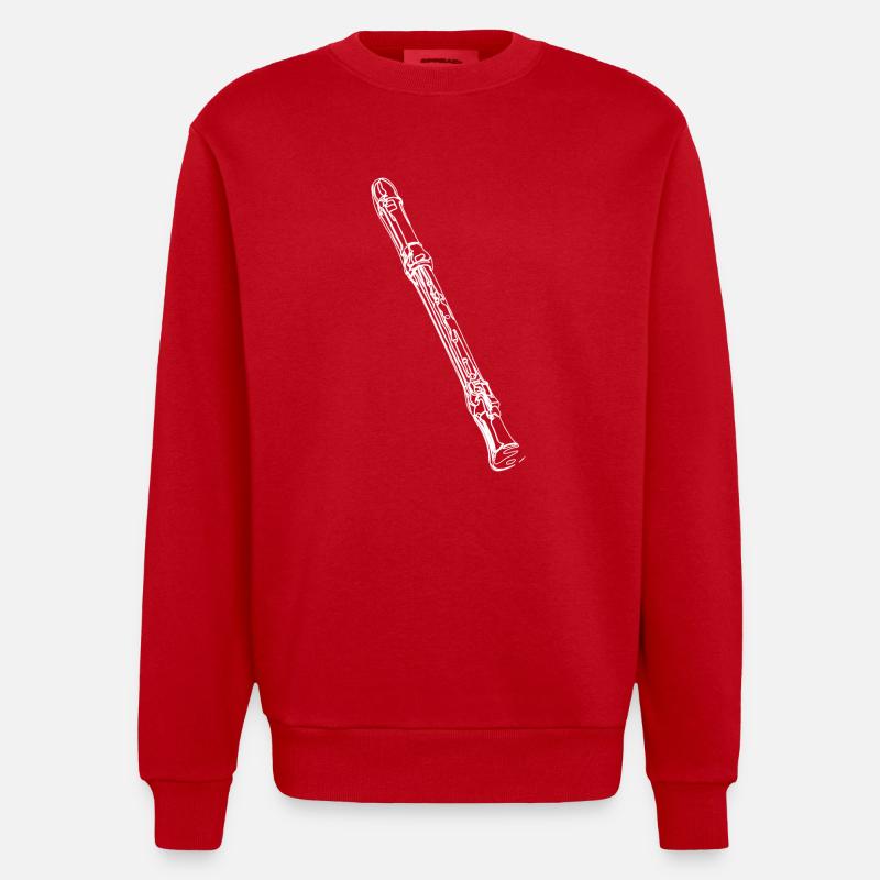 Blockflöte - Heavyweight Oversized Organic Crew Neck Made in EU - Rot