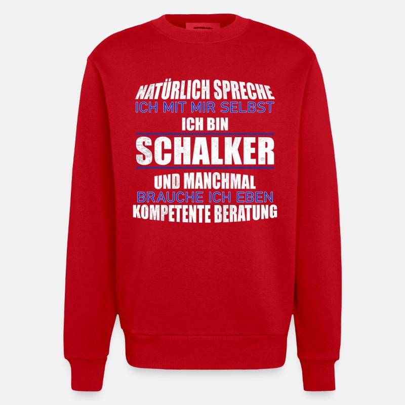 Idée cadeau Schalker - Sweat bio épais oversize fabriqué en UE - rouge