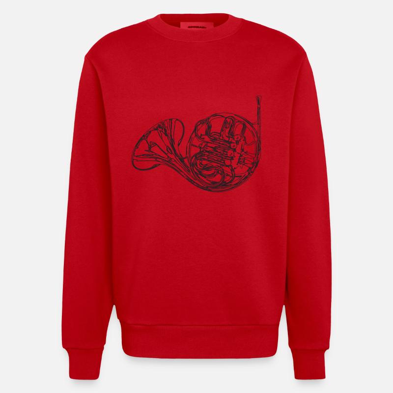 horn - Heavyweight Oversized Organic Crew Neck Made in EU - red