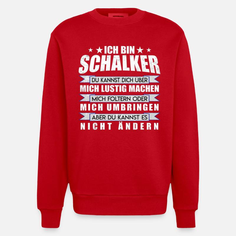 Ich bin Schalker | Fan Design Geschenkidee - Heavyweight Oversized Organic Crew Neck Made in EU - Rot
