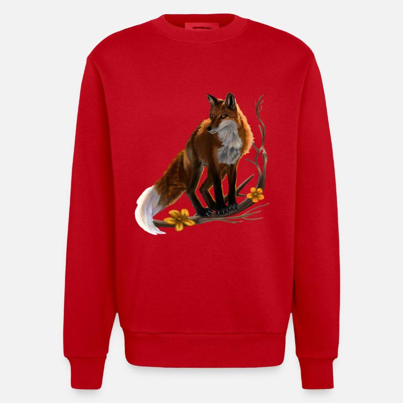 Fuchs - Heavyweight Oversized Organic Crew Neck Made in EU - Rot