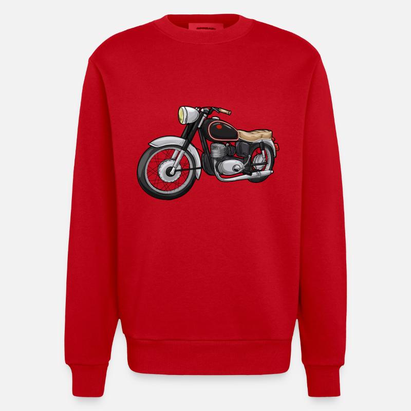 Moto avec un siège - Sweat bio épais oversize fabriqué en UE - rouge