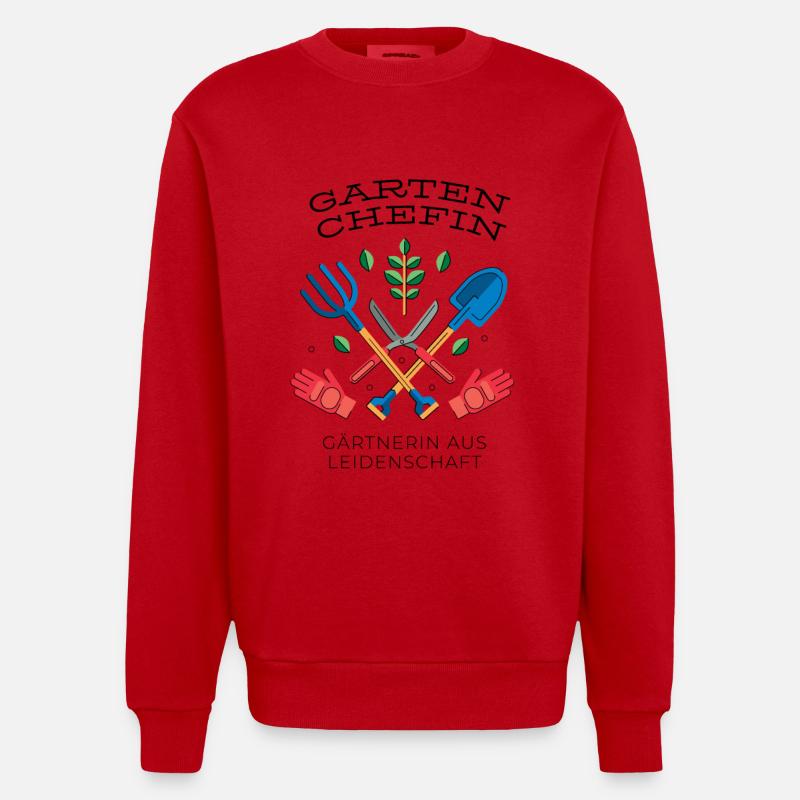 Gartenchefin - Heavyweight Oversized Organic Crew Neck Made in EU - Rot