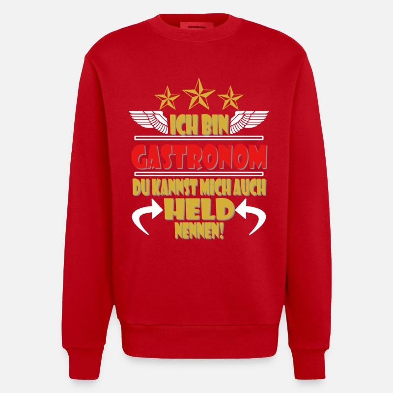 Gastronom Restaurant Gastronomie - Heavyweight Oversized Organic Crew Neck Made in EU - Rot