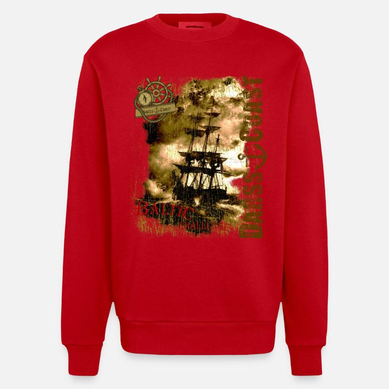 DarssCoast - Baltic Challenge - Sweat bio épais oversize fabriqué en UE - rouge