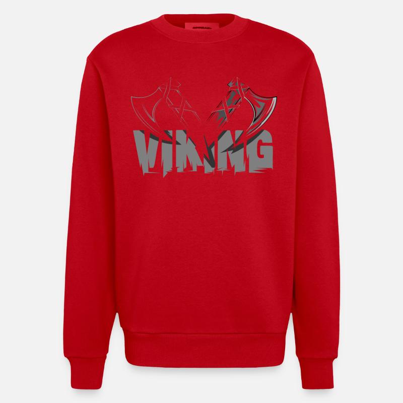 viking axt ax symbol vikings wikinger - Heavyweight Oversized Organic Crew Neck Made in EU - Rot