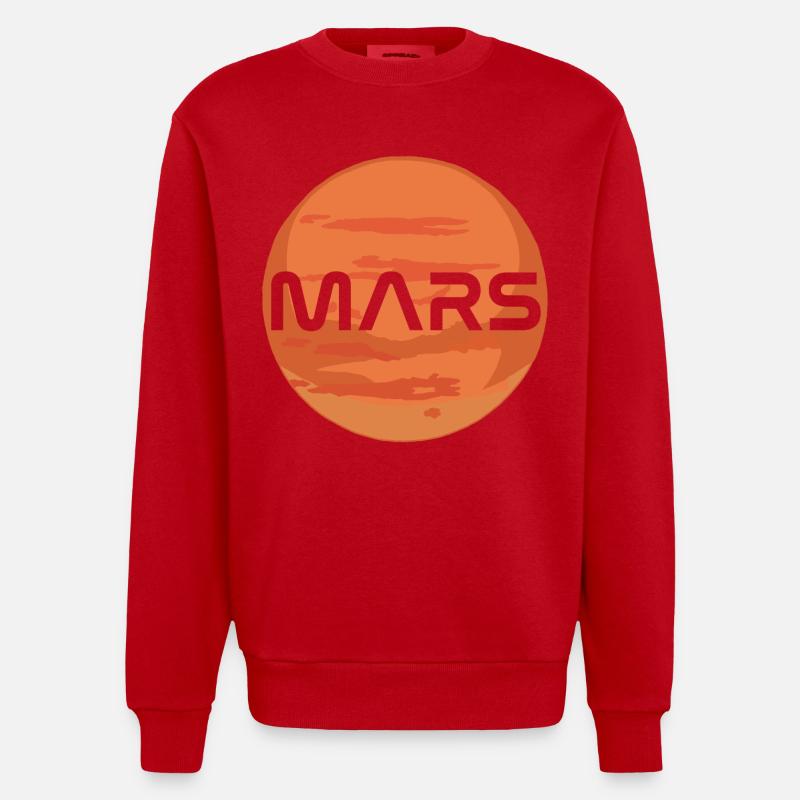Planète Mars - Sweat bio épais oversize fabriqué en UE - rouge