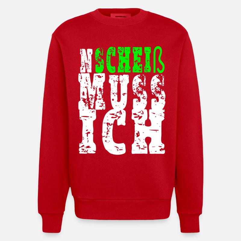 Je dois chier - Sweat bio épais oversize fabriqué en UE - rouge