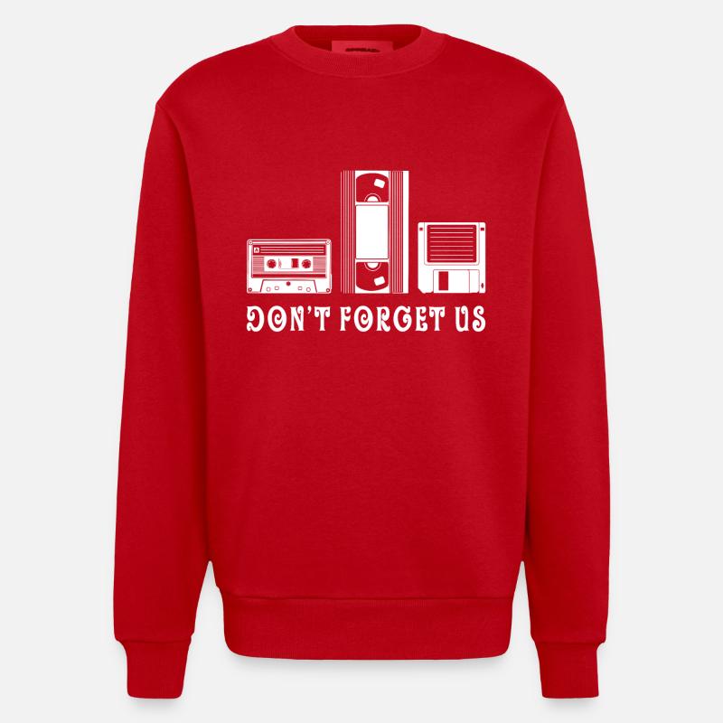 Oldschool Technik - Heavyweight Oversized Organic Crew Neck Made in EU - Rot