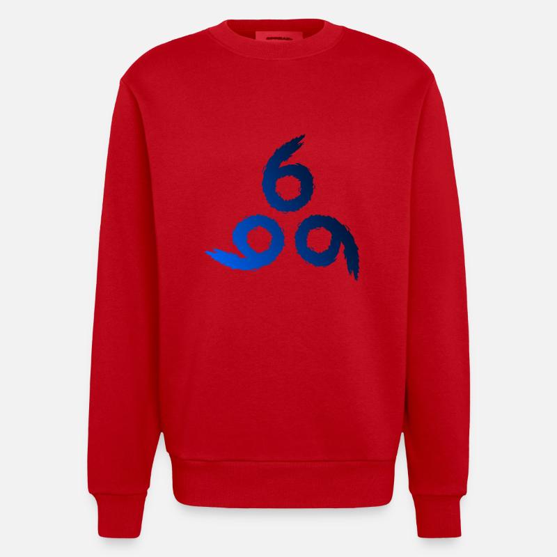 666 Satan symbol - devil - evil - Heavyweight Oversized Organic Crew Neck Made in EU - red