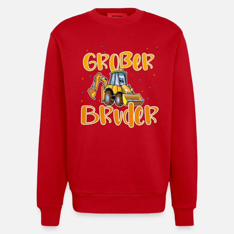 Großer Bruder Bagger - Heavyweight Oversized Organic Crew Neck Made in EU - Rot
