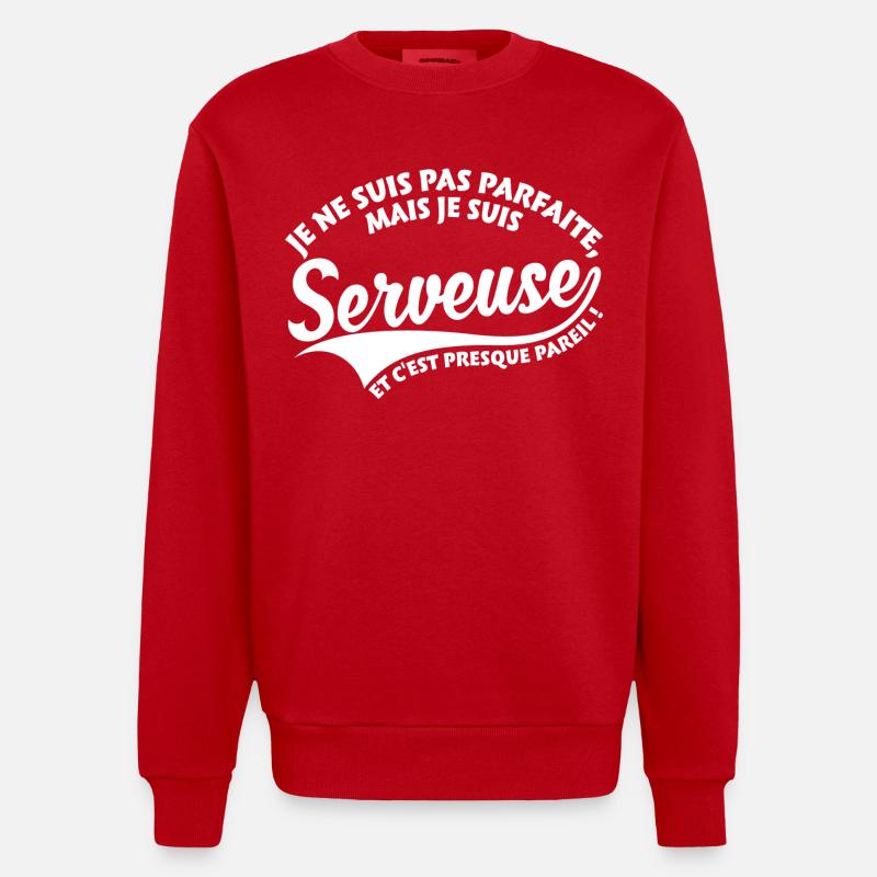 Parfaite Serveuse - Sweat bio épais oversize fabriqué en UE - rouge