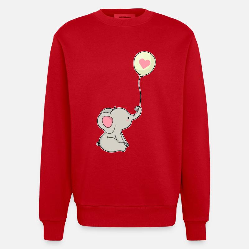 Ballon éléphant - Sweat bio épais oversize fabriqué en UE - rouge