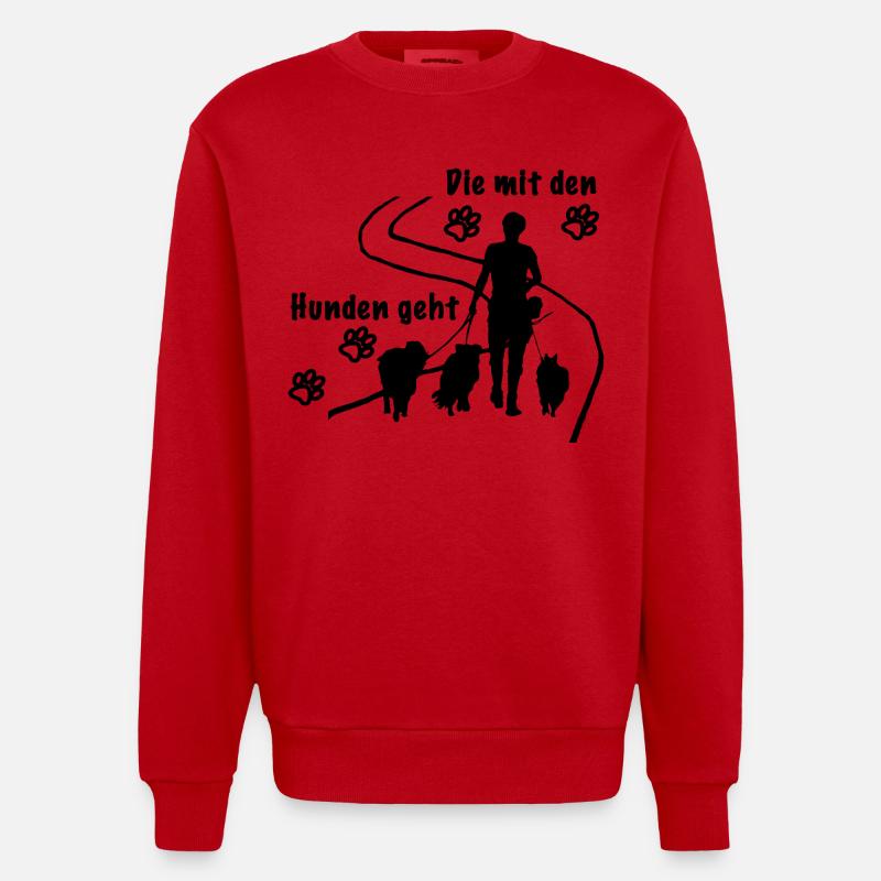 Die mit den Hunden geht - Heavyweight Oversized Organic Crew Neck Made in EU - Rot