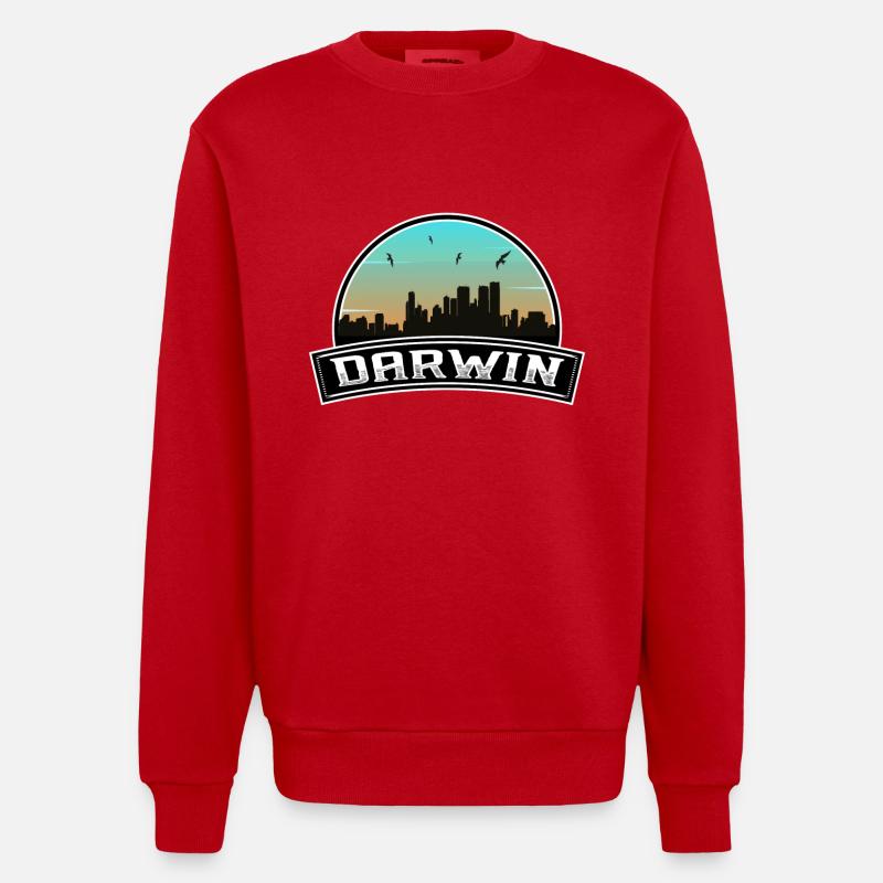 Darwin Australie Skyline Souvenir australien - Sweat bio épais oversize fabriqué en UE - rouge