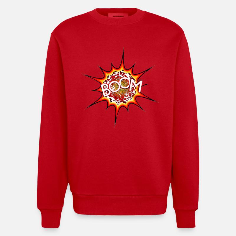 Explosion, bombe, explosion, bombe # - Sweat bio épais oversize fabriqué en UE - rouge