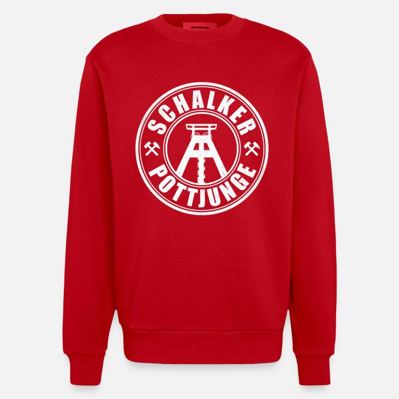 Schalker Pottjunge | Gelsenkirchen Ruhrpott Junge - Heavyweight Oversized Organic Crew Neck Made in EU - Rot