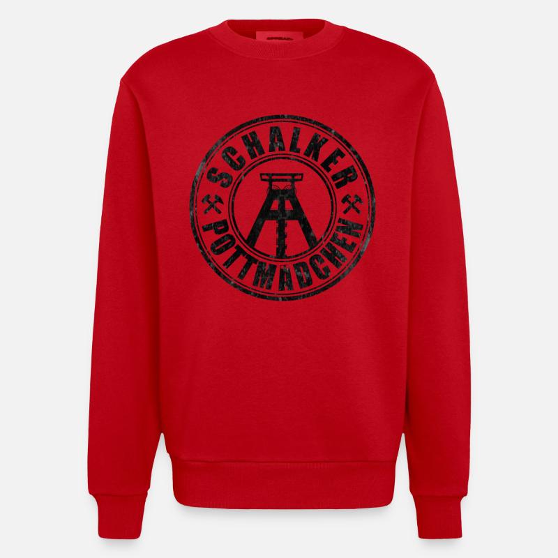Schalker Pottmädchen | Ruhrpott Mädchen - Heavyweight Oversized Organic Crew Neck Made in EU - Rot