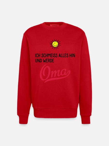oma - Heavyweight Oversized Organic Crew Neck Made in EU - Rot