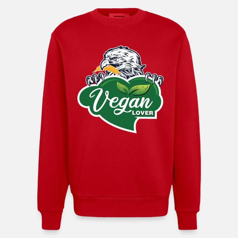 Vegan Lover Eagle Graphique - Sweat bio épais oversize fabriqué en UE - rouge
