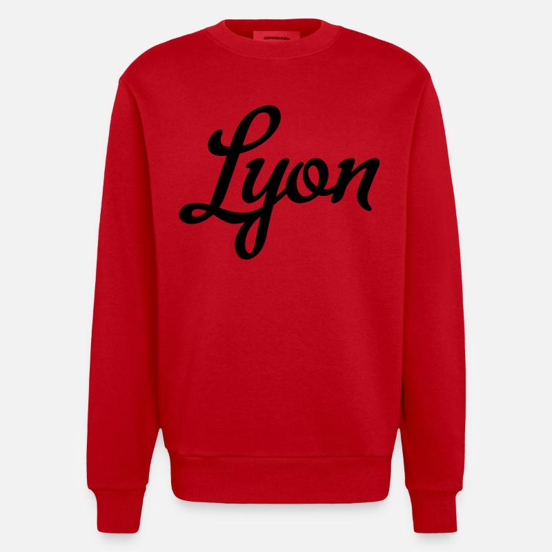 Lyon - Heavyweight Oversized Organic Crew Neck Made in EU - red