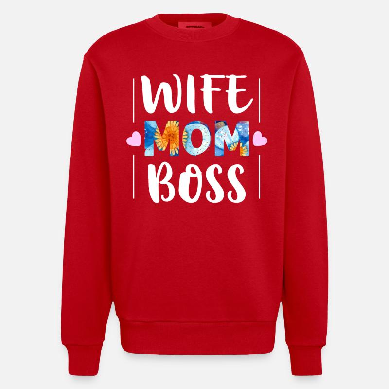 Mama - Heavyweight Oversized Organic Crew Neck Made in EU - Rot