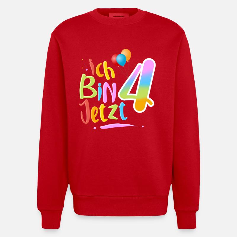 Ich Bin Jetzt 4 - Heavyweight Oversized Organic Crew Neck Made in EU - Rot