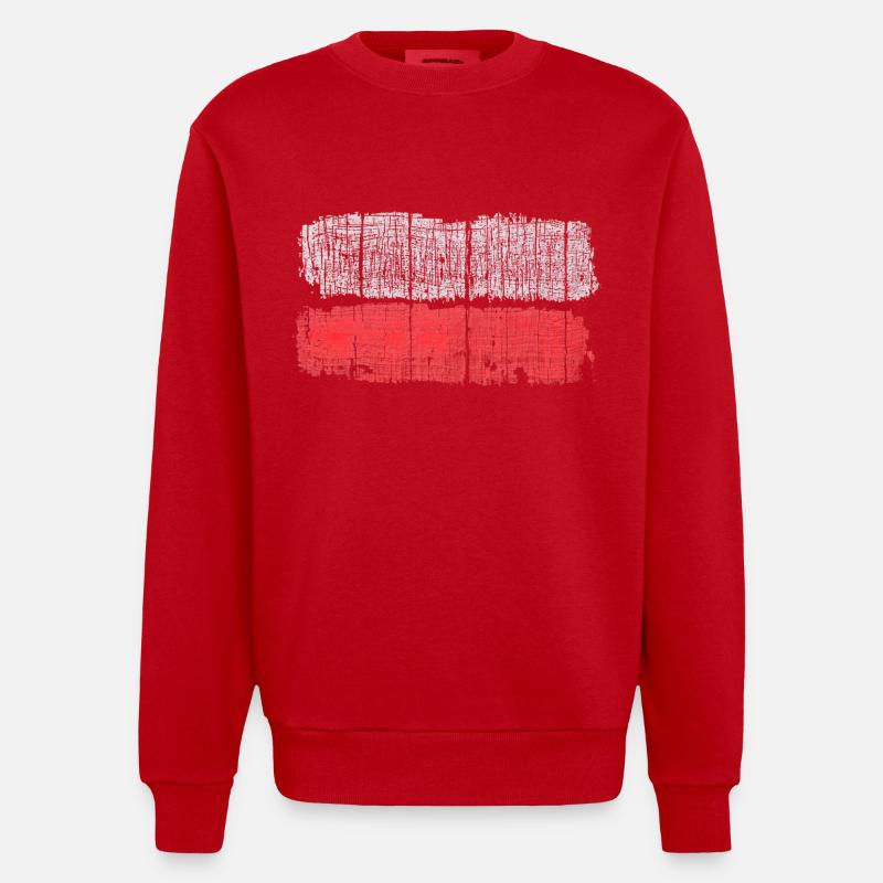 Fernwanderwege - Heavyweight Oversized Organic Crew Neck Made in EU - Rot