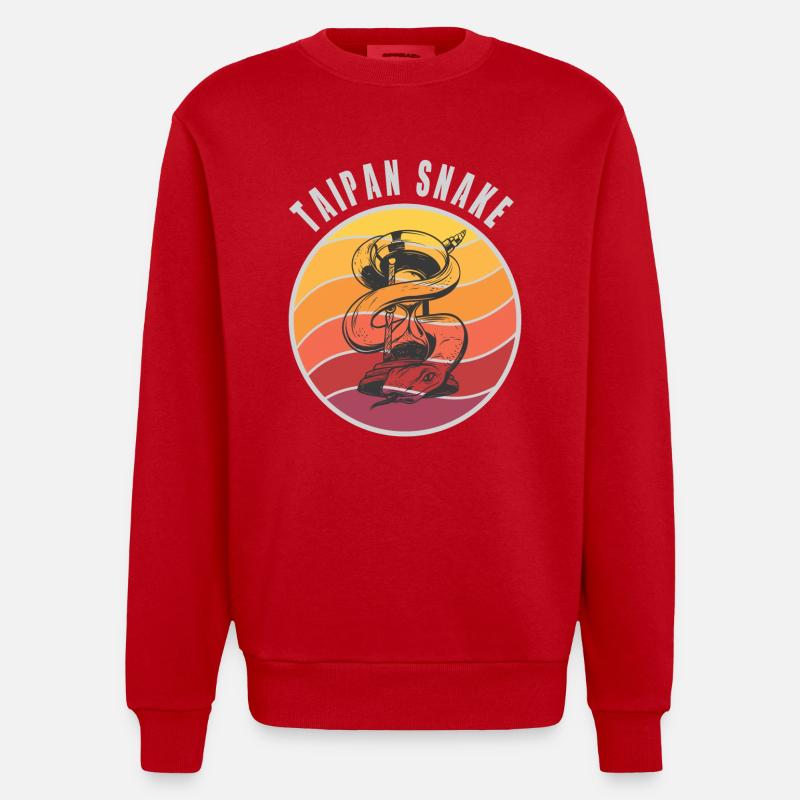 Taipan Schlangen Design / Geschenkidee - Heavyweight Oversized Organic Crew Neck Made in EU - Rot