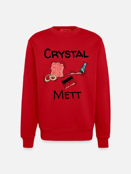 Mett - Crystal Mett - Heavyweight Oversized Organic Crew Neck Made in EU - Rot