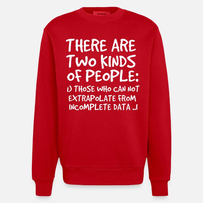 Incomplete Data Funny Science Nerd - Heavyweight Oversized Organic Crew Neck Made in EU - red