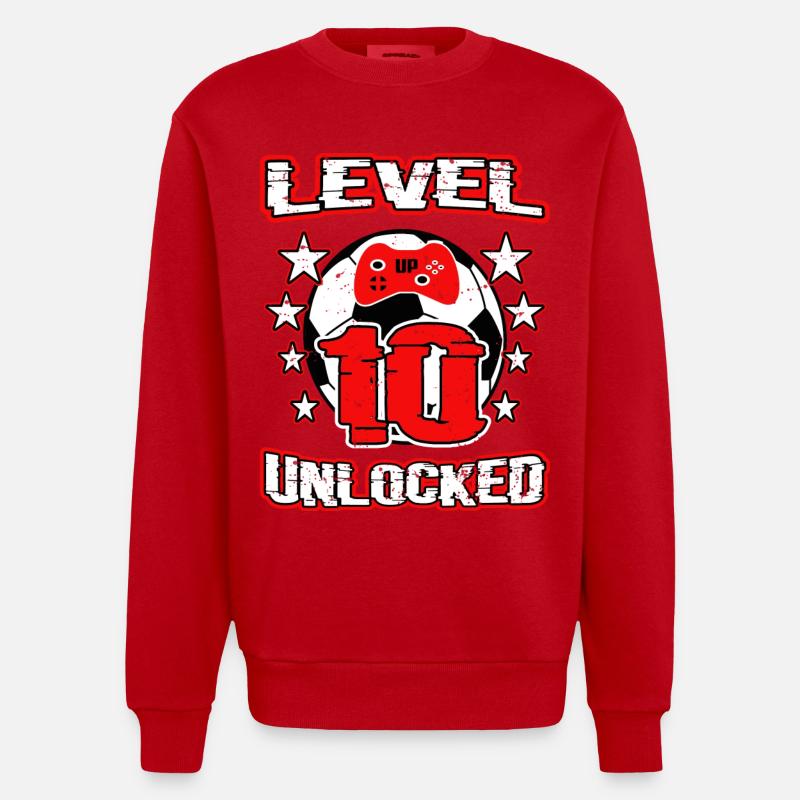 Anniversaire d’enfant 10 ans - Sweat bio épais oversize fabriqué en UE - rouge