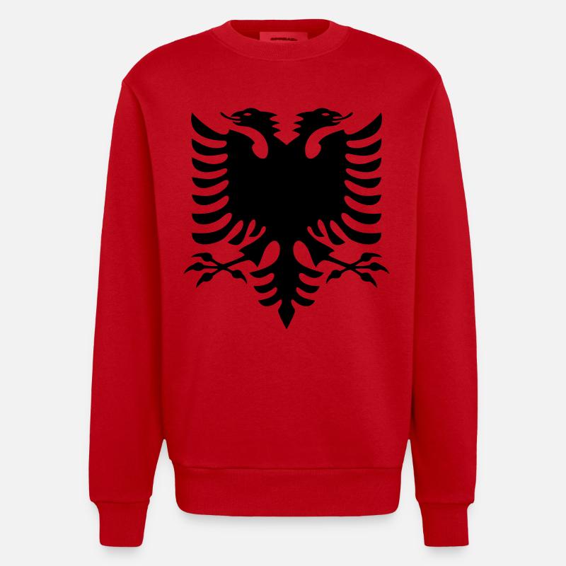 Drapeau de l’Albanie - Sweat bio épais oversize fabriqué en UE - rouge
