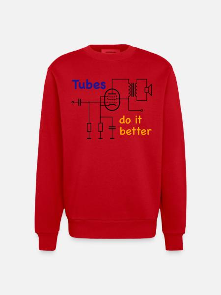 Vacuum Tubes do it better - Heavyweight Oversized Organic Crew Neck Made in EU - red