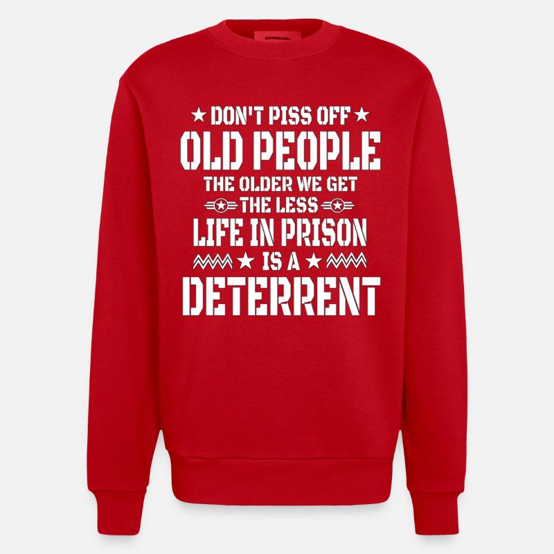 Don't Piss Off Old People - Sweat bio épais oversize fabriqué en UE - rouge
