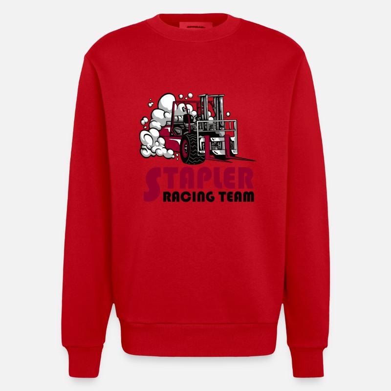 Stapler Racing Team - Heavyweight Oversized Organic Crew Neck Made in EU - Rot