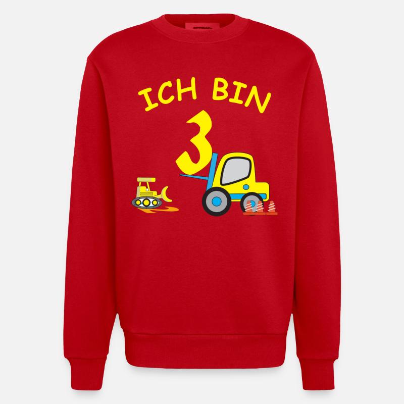 Ich bin 3 - Heavyweight Oversized Organic Crew Neck Made in EU - Rot